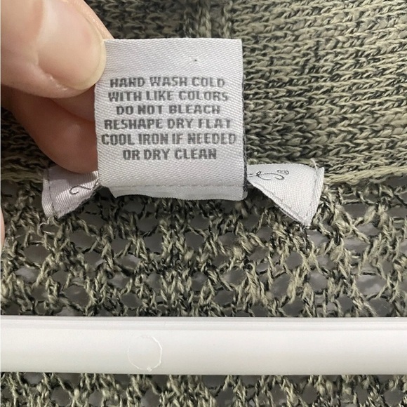 Keren Hart Loose Knit Cardigan Sweater Semi Sheer 3/4 Sleeve Women's Size S - Picture 7 of 7